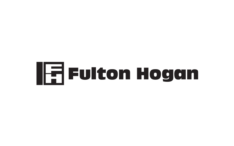 Fulton Hogan logo in black and white